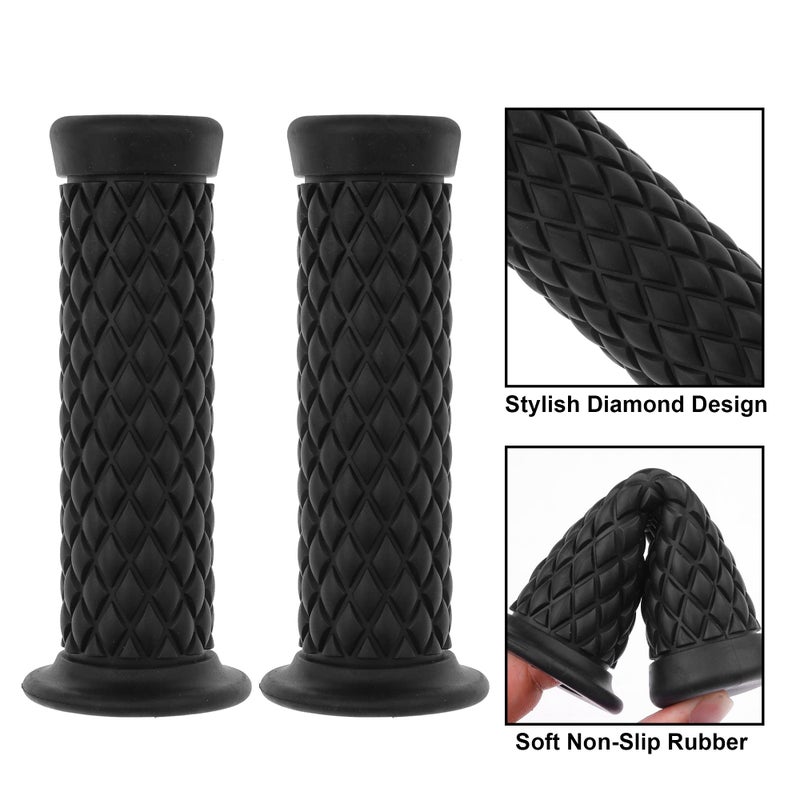Coxotom Universal Motorcycle Handles Grips - Non Slip Rubber Motorcycle Grips for Harley Honda Yamaha Suzuki Kawasaki Dirt Bike (Black) - Image 2